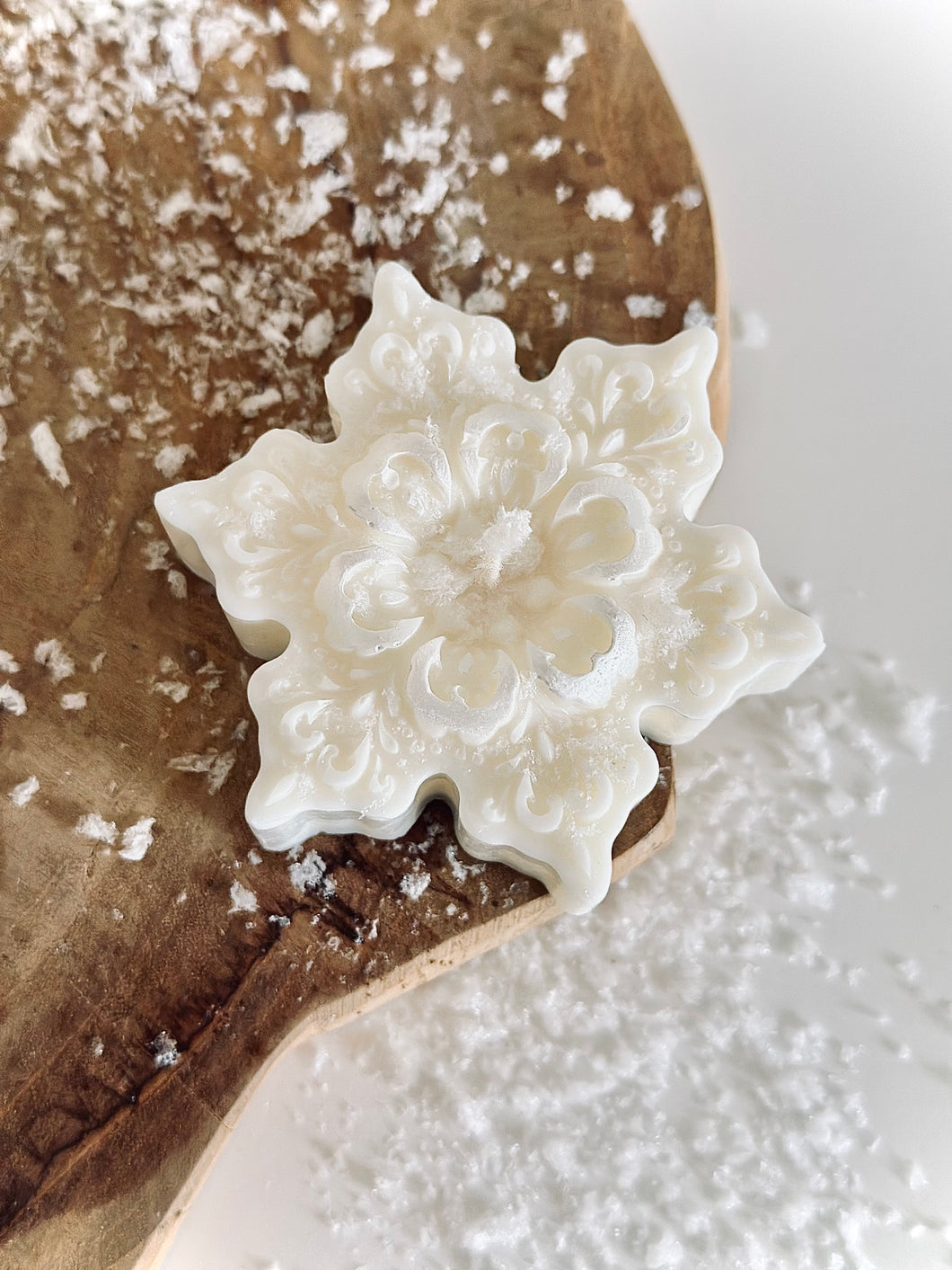 Bougie Flocon de neige - Parfum marrons glacés