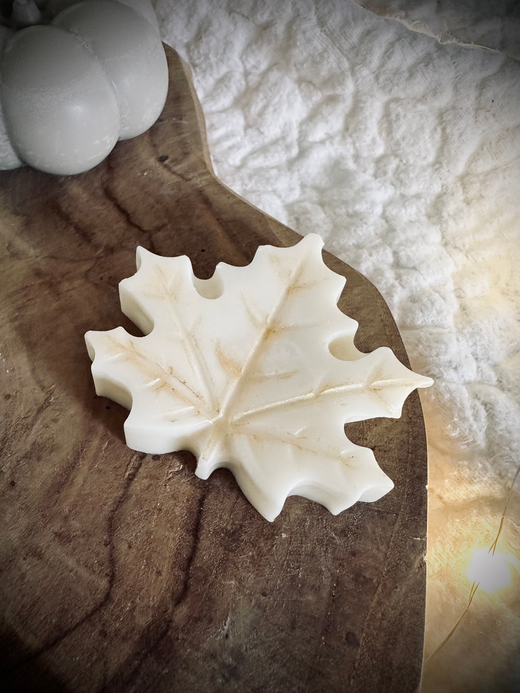 Fondant feuille d’érable blanche et doré / Parfums au choix